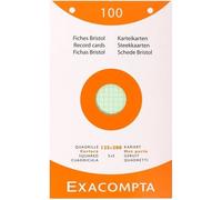 EXACOMPTA 100 Fiches Bristol 125x200mm quadrillées 5x5mm et perforées Couleurs assorties