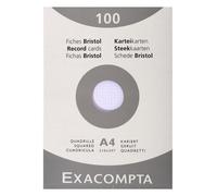 Fiche bristol 210 x 297 mm quadrillée 5 x 5 blanche non perforée Exacompta - Boîte de 100