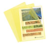 Exacompta Sachet 100 pochettes coins A4 polypropylène grainé 12/100e Jaune