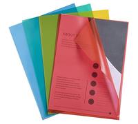 Exacompta Chemise coin plastique A4 polypropylène 9/100e transparente coloris assortis - lot de 100