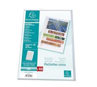 Exacompta 10x Sachet 100 pochettes PP grainé 12/100e A4 Cristal 58500E