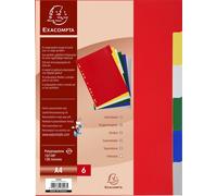 Exacompta 100x Intercalaires PP souple 6 positions A4 Couleurs assorties 3006E