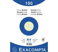Exacompta 10x 100 fiches sous film bristol uni non perforé 210x297mm Vert 10346E