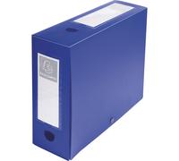 Exacompta 10x Boite de classement à pression Dos 100mm PP 7/10e A4 Bleu 59932E