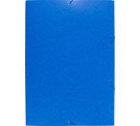 Exacompta 10x Chemise à élastique 3 rabats carte lustrée 600gm2 A2 Bleu 59652E