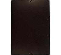 Exacompta 10x Chemise à élastique 3 rabats carte lustrée 600gm2 A2 Noir 59651E