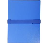 Exacompta 10x Chemise dos extensible balacron et sangle scratch. Bleu 622E