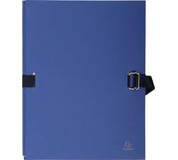 Exacompta 10x Chemise dos extensible rabat papier 24x32cm Bleu foncé 223229E