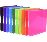 Exacompta 10x Classeur 2 anneaux 30mm PP A4 maxi Couleurs assorties 54770E