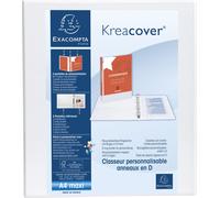 Exacompta 10x Classeur PP 2 anneaux en D 40mm A4 maxi Blanc 51823E