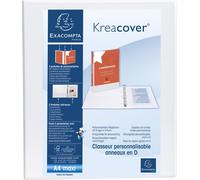 Exacompta 10x Classeur PP 4 anneaux en D 25mm A4 maxi Blanc 51846E