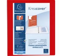 Exacompta 10x Classeur PP 4 anneaux en D 25mm A4 maxi Rouge 51846RE