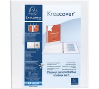 Exacompta 10x Classeur PP 4 anneaux en D 40mm A4 maxi Blanc 51843E