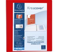 Exacompta 10x Classeur PP 4 anneaux en D 40mm A4 maxi Rouge 51843RE