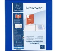 Exacompta 10x Classeur PP 4 anneaux en D 60mm A4 maxi Bleu 51845BE