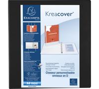 Exacompta 10x Classeur PP 4 anneaux en D 60mm A4 maxi Noir 51845NE