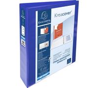 Exacompta 10x Classeur rigide 2 poches 4 anneaux en D 40mm A4 maxi Bleu 51943BE
