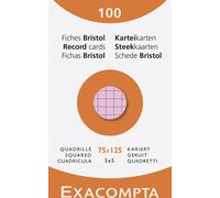Exacompta 10x Étui de 100 fiches bristol 5x5 non perforé 75x125mm assort 13271E