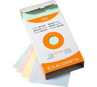 Exacompta 10x fiches 7,5x12,5 lin noir 100pcs - couleurs assorties - 13851X