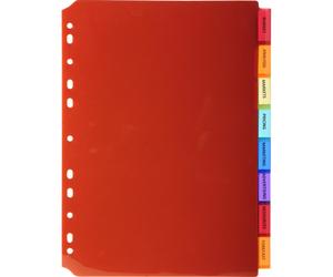 Exacompta 10x Intercalaires PP transparent couleurs A4 8 pos assort 3908E