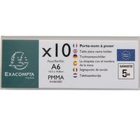 Exacompta 10x Lot de 10 chevalets double face horizontal A6 Cristal 86358D