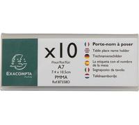 Exacompta 10x Lot de 10 chevalets double face horizontal A7 Cristal 87358D