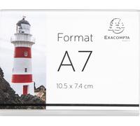 Exacompta 10x Lot de 10 porte-étiquettes A7 horizontal Cristal 87058QD