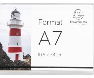 Exacompta 10x Lot de 10 porte-étiquettes A7 horizontal Cristal 87058QD
