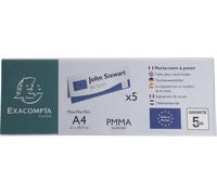 Exacompta 10x Lot de 5 chevalets double face horizontal A4 Cristal 84358D