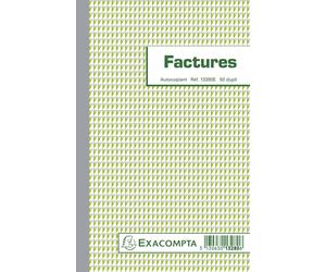 Exacompta 10x Manifold Factures 21x13,5cm 50 feuillets dupli auocopiants 13280E