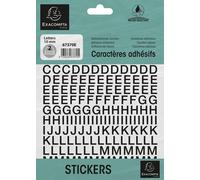 Exacompta 10x Pochette de lettres adhésives noires A-Z 10 mm Noir 67370E