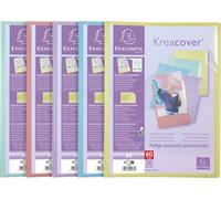 Exacompta 10x Protège-documents en PP Pastel 60 vues A4 Couleurs assorties 5839E