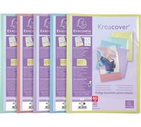 Exacompta 10x Protège-documents en PP Pastel 80 vues A4 Couleurs assorties 5849E