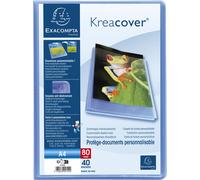 Exacompta 10x Protége-documents en PP semi rigide Kreacover 80vues A4 Bleu 5742E