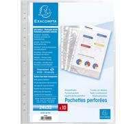 Exacompta 10x Sachet 10 pochettes cartes de visite 10 emplacements PP A4 55046E