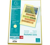 Exacompta 10x Sachet 100 pochettes polypropylène grainé 12/100e A4 Jaune 58529E