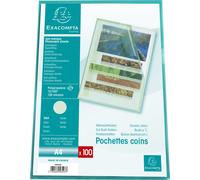 Exacompta 10x Sachet 100 pochettes polypropylène grainé 12/100e A4 Vert 58523E
