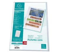 Exacompta 10x Sachet 100 pochettes PP grainé 12/100e A4 Cristal 58500E