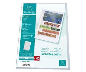 Exacompta 10x Sachet 100 pochettes PP grainé 12/100e A4 Cristal 58500E