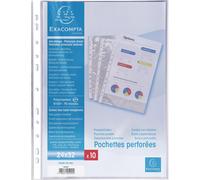 Exacompta 10x Sachet de 10 pochettes perforées PP 24x32cm vertical 5990E
