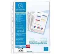 Exacompta 10x Sachet de 100 pochettes perforées PP lisse 5/100e A4. 5200E
