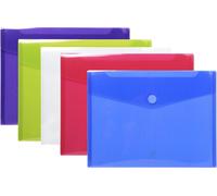 Exacompta 10x Sachet de 5 pochettes-enveloppes PP A4 Couleurs assorties 56420E