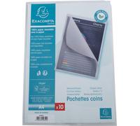 Exacompta 10x Sachet de 50 pochettes coin papier A4 Transparent blanc 50850E