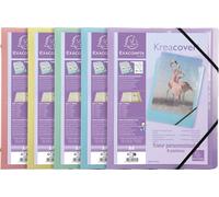 Exacompta 10x Trieur à 3 rabats 8 compartiments PP Pastel A4 assort. 56279E