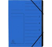 Exacompta 10x Trieur agrafé noir 7 compartiments A4 Bleu 540702E
