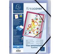 Exacompta 10x Trieur PP 3 rabats 8 compartiments Couleurs assorties 55380E