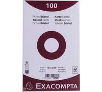 Exacompta 12x 100 fiches bristol dots non perforé 125x200mm Blanc 10703E