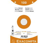 Exacompta 12x 100 fiches bristol quadrillé 5x5 perforé 125x200mm assort 10653E