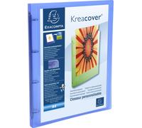 Exacompta 12x Classeur 4 anneaux 15mm PP 5/10e Kreacover® A4 Bleu 51962E