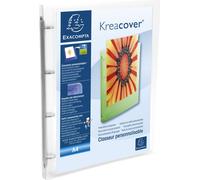 Exacompta 12x Classeur 4 anneaux 15mm PP 5/10e Kreacover® A4 Incolore 51968E